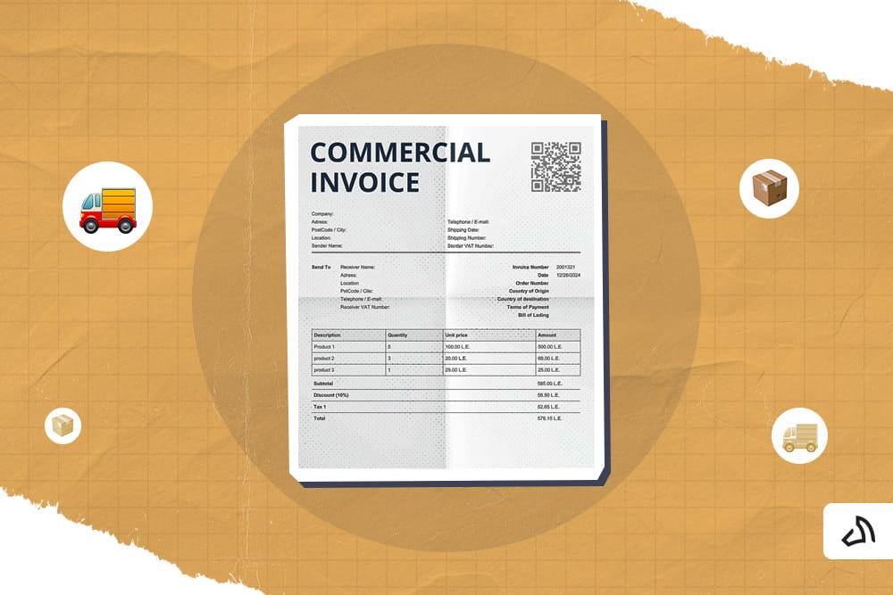 A sample of a commercial invoice