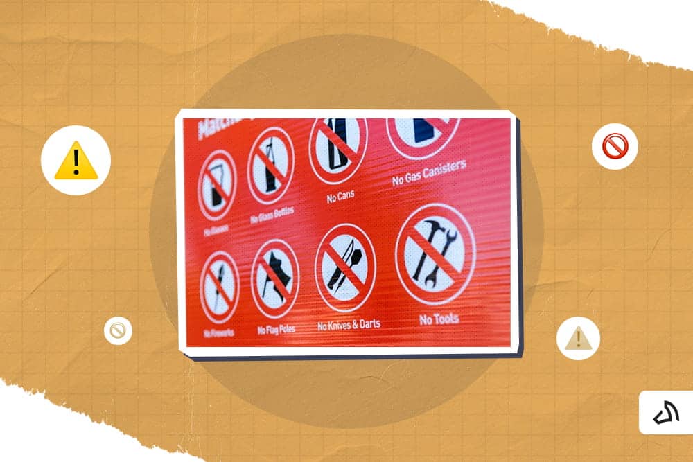 A red signage of prohibited and restricted items
