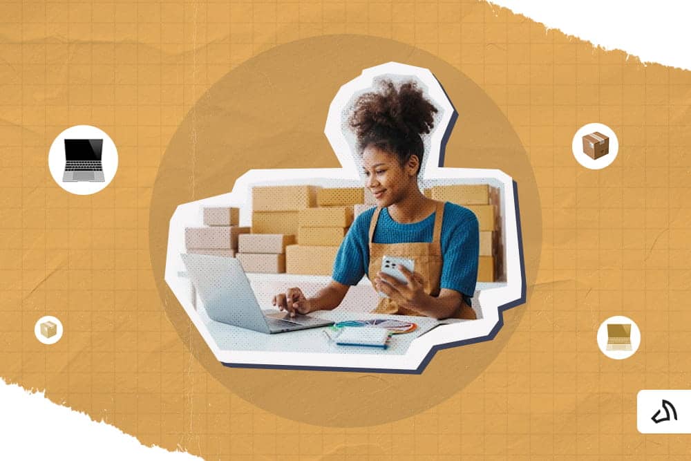 A woman using her laptop