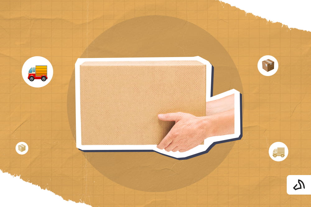 A pair of hands holding a brown box