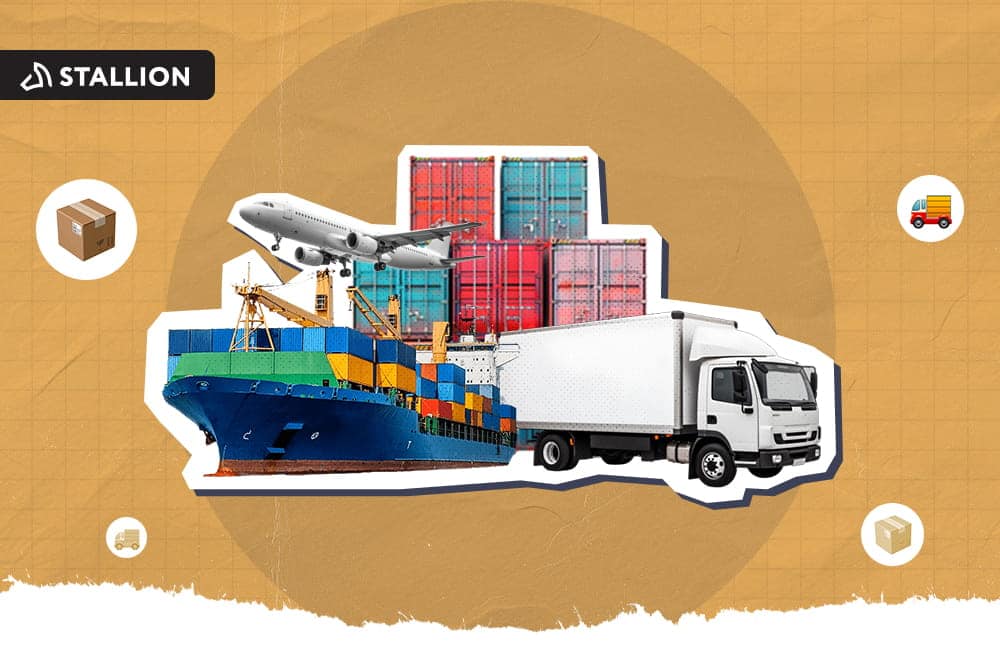 Different types of shipping and delivery transportation