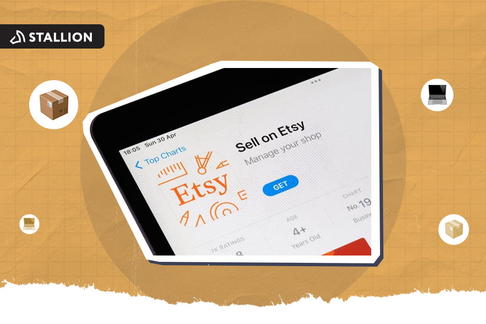 A zoomed-in image of the Etsy mobile application