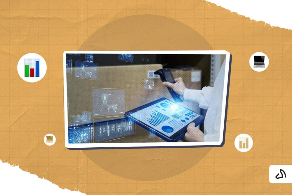 Une personne en train de scanner le code QR tout en tenant une tablette sur laquelle s'affichent de nombreux graphiques