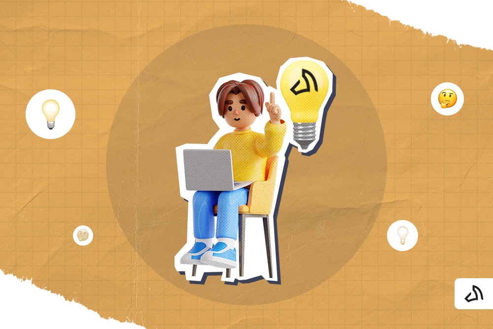 A person thinking and a lightbulb with the Stallion logo