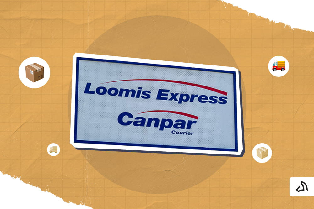 A signage of the Loomis Express and Canpar Courier