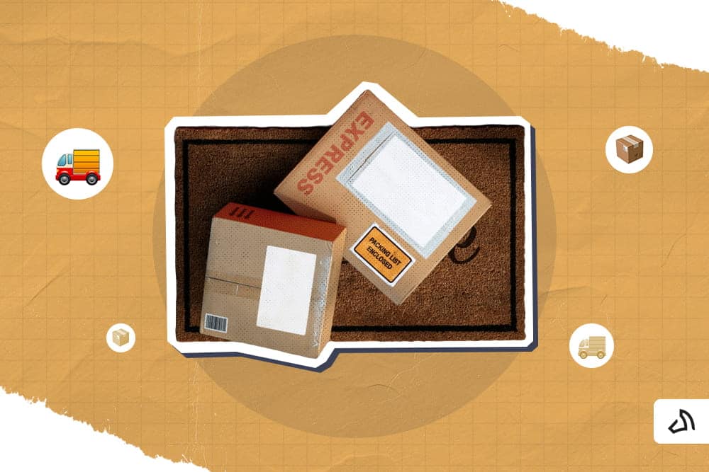 Two Express boxes laid on the floor rug