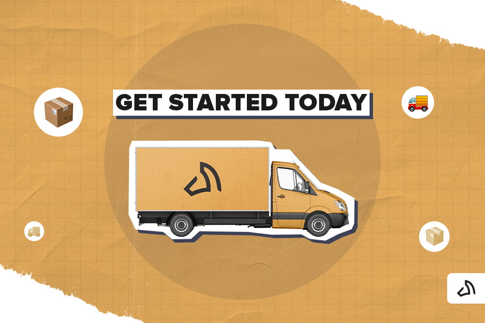 The Stallion delivery van with a "Get Started Today" text