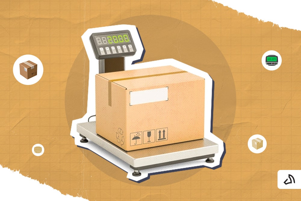 A box on top of a weighing scale