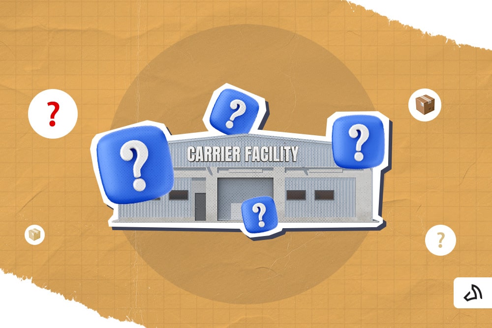 A carrier facility surrounded with question marks.