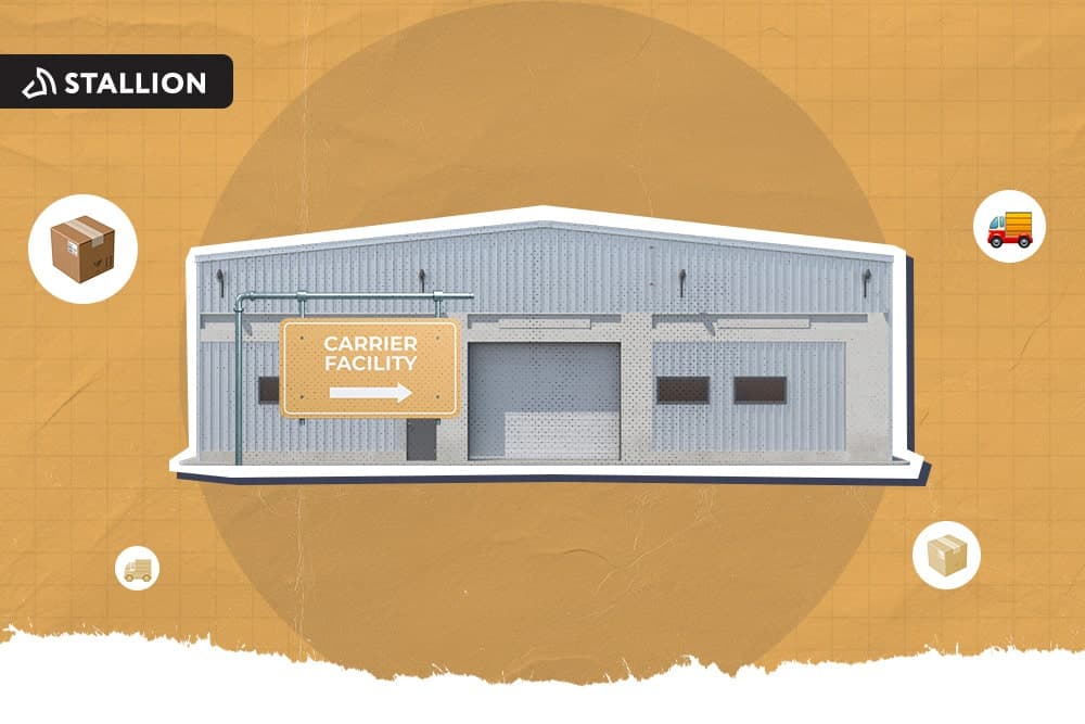 A carrier facility with an orange signage