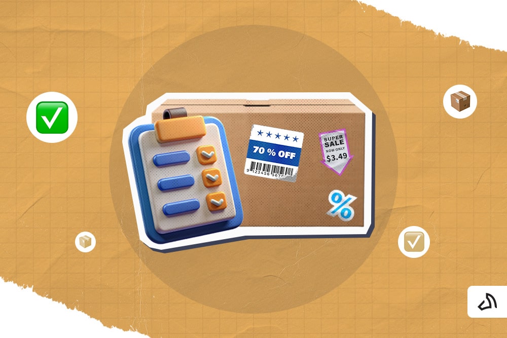 A checklist with a box behind it