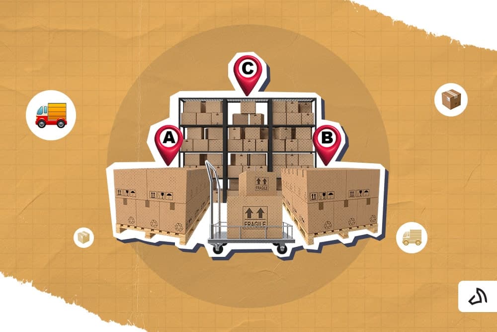 An image of boxes placed in different locations