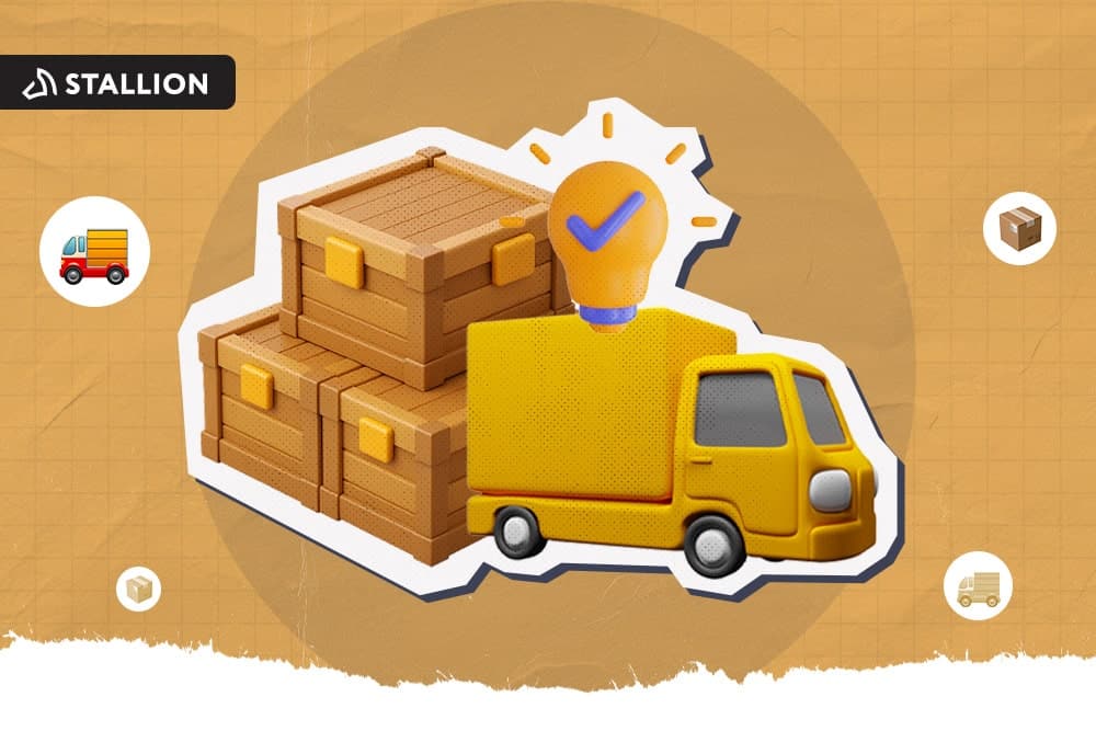 A delivery van with a delivery van with three crates beside it