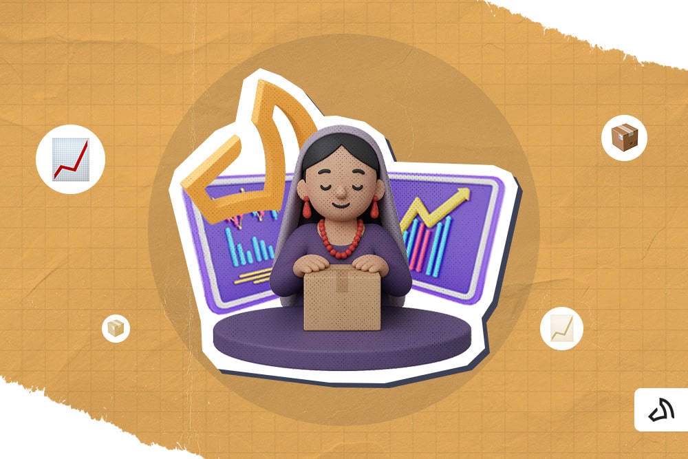 A fortune teller with graphs behind her and the Stallion logo