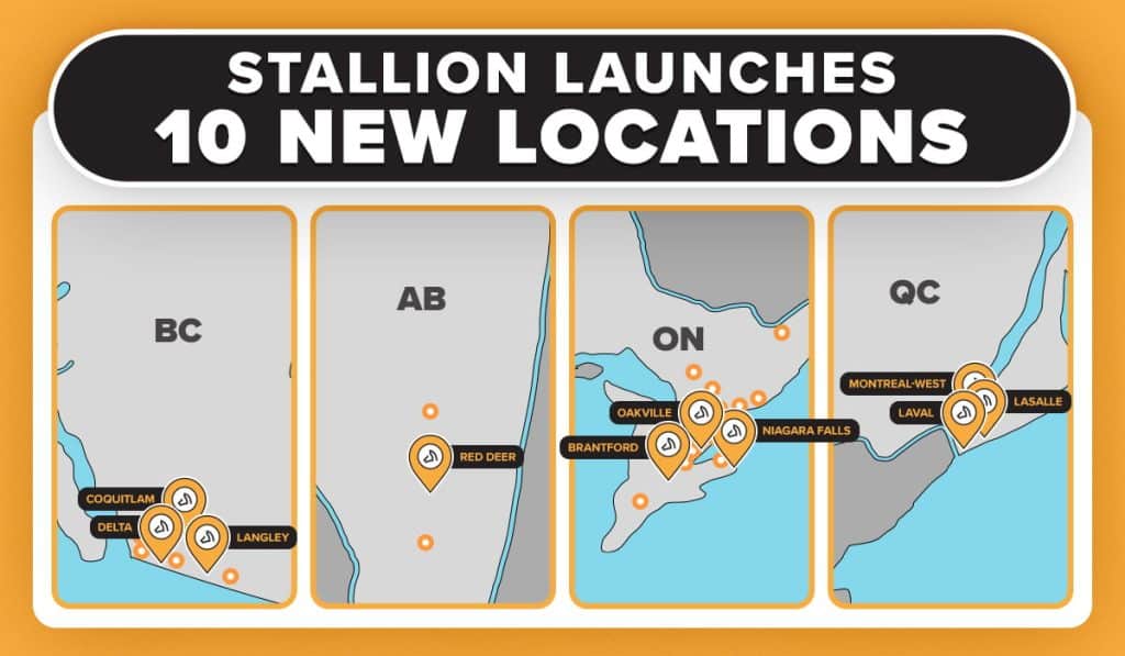 Stallion launches 10 new locations in BC, AB, ON, and QC
