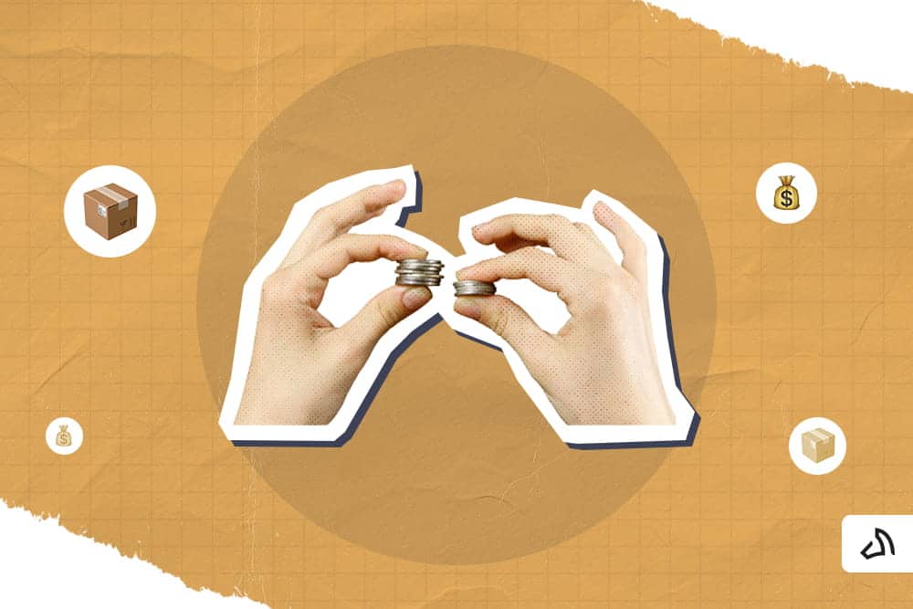 A pair hands holding a some coins