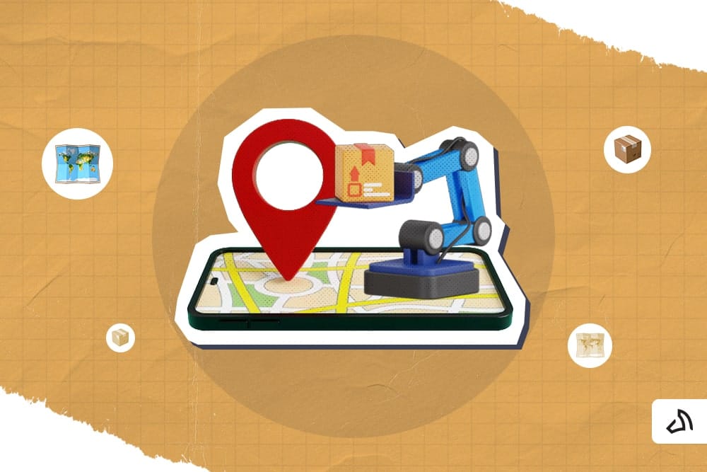 A robotic hand with a box on top of a mobile phone