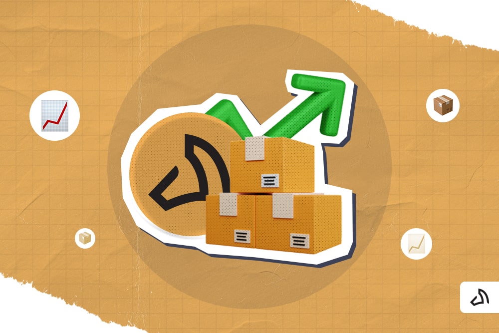 The Stallion logo at the back of boxes with a green arrow beside it