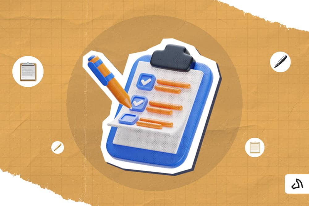 A checklist with a pen marking it checked