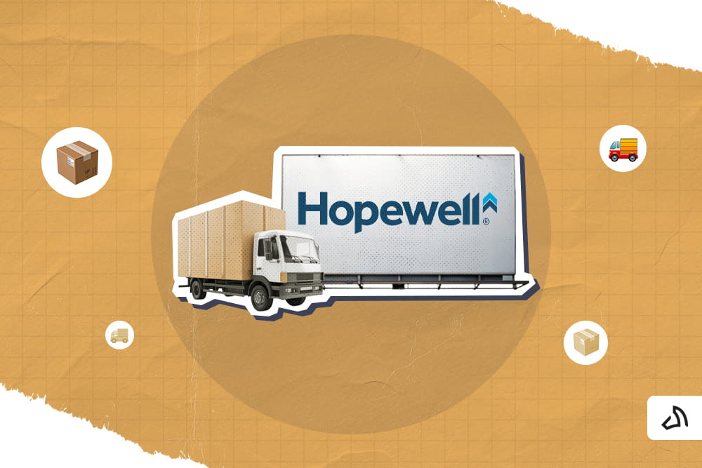 A dry van with the Hopewell Logistics logo on the billboard