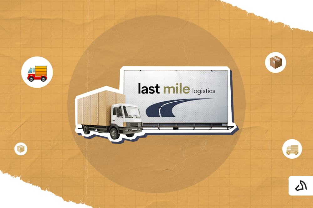 A dry van with the Last Mile Logistics logo on the billboard