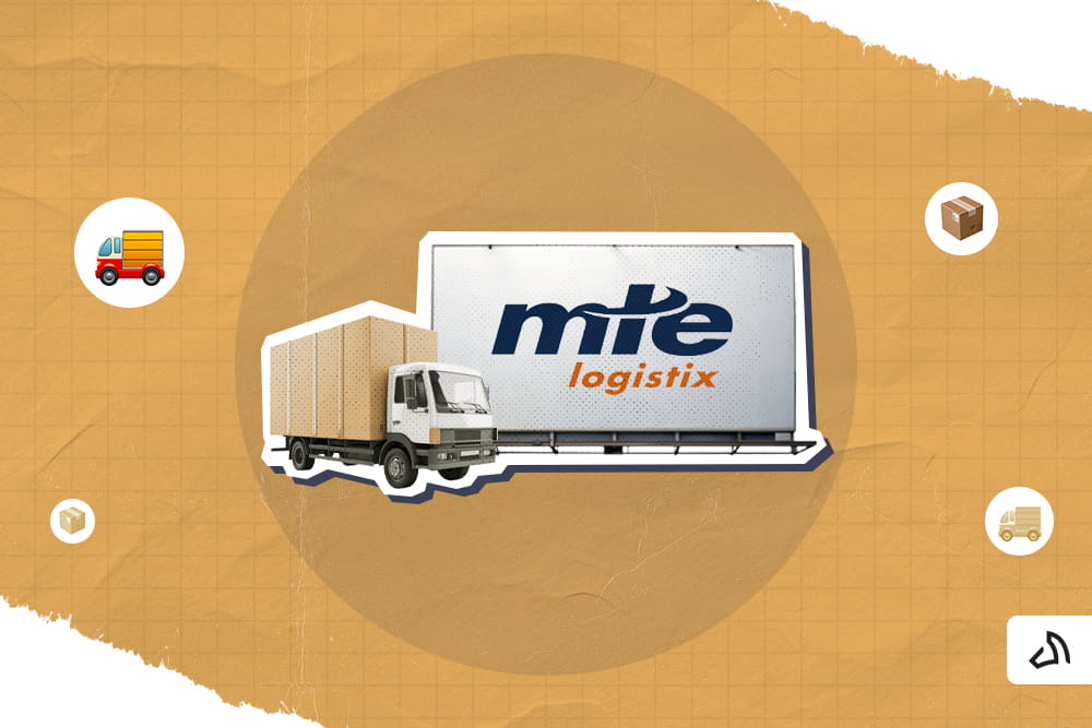 A dry van with the MTE Logistix logo on the billboard