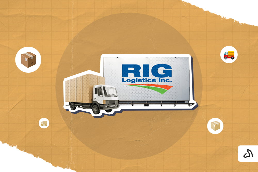 A dry van with the RIG Logistics logo on the billboard