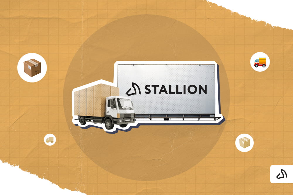 A dry van with the Stallion logo on the billboard