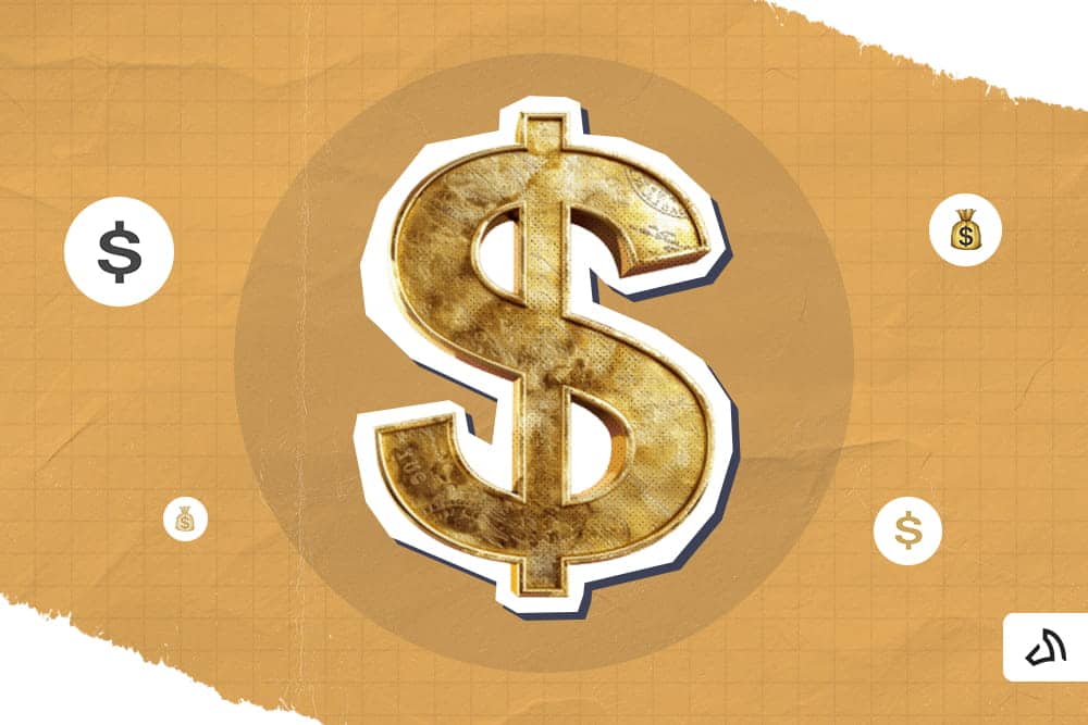 A gold dollar sign
