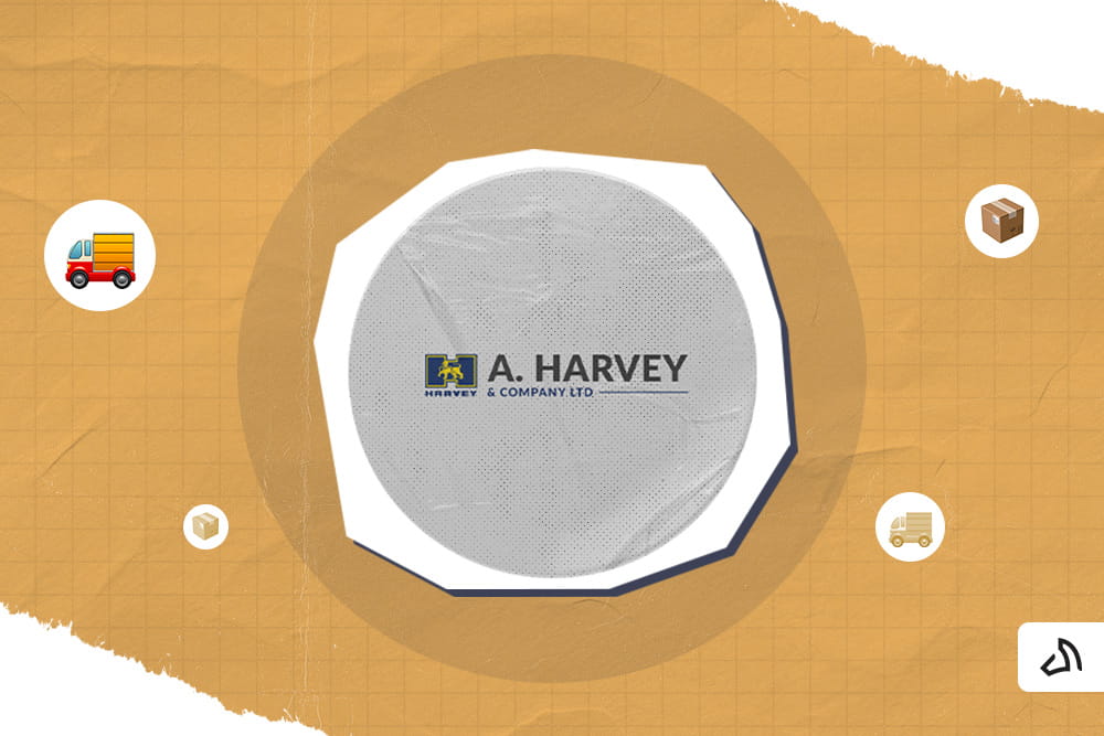 A Harvey & Company logo with a grey circle background