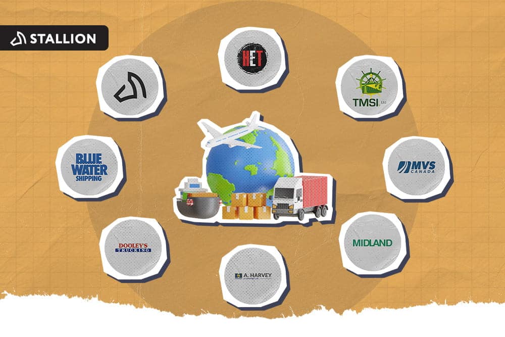 Eight shipping company logos