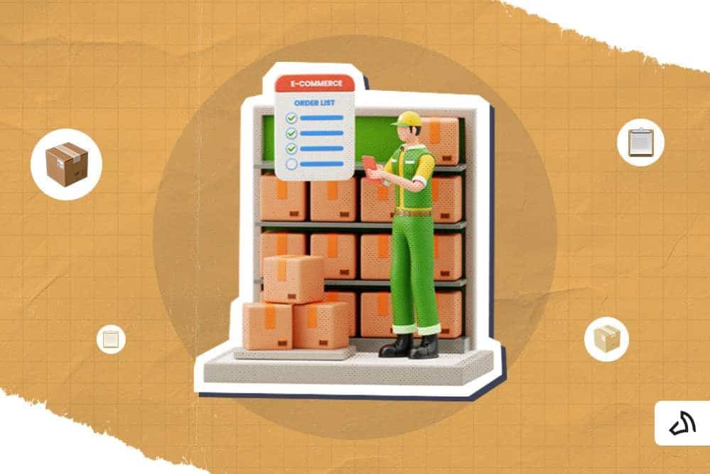 Employee of a comprehensive warehousing service checking an order list.