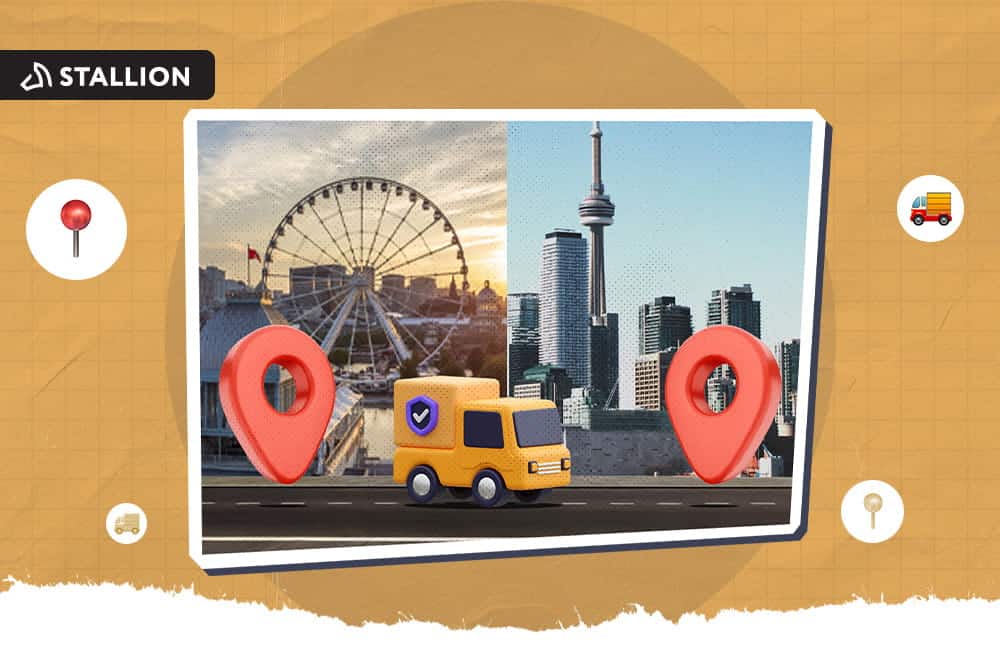 A yellow van traveling from Montr&eacute;al to Toronto