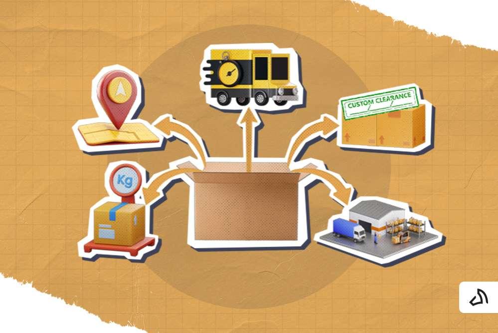 Package with factors that affect the shipping costs.