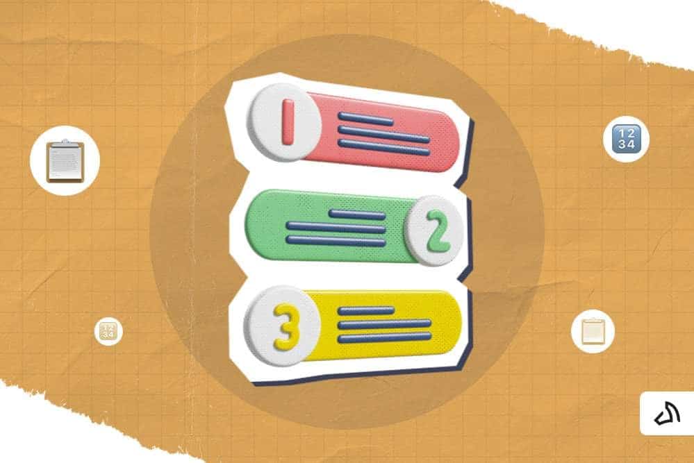 Three selections with numbers one to three.