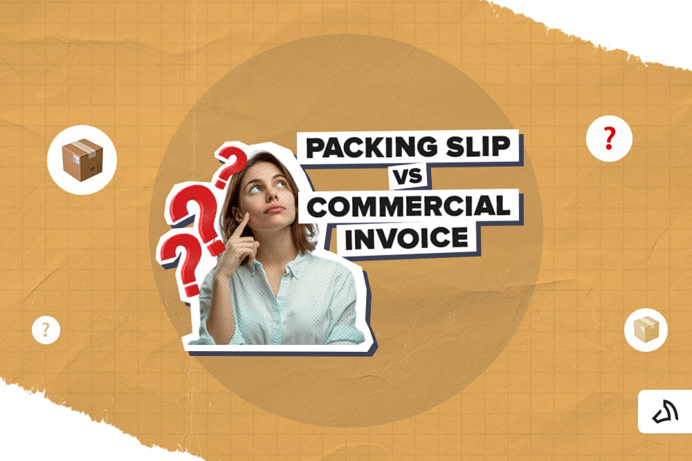 A woman thinking about packing slip vs commercial invoice