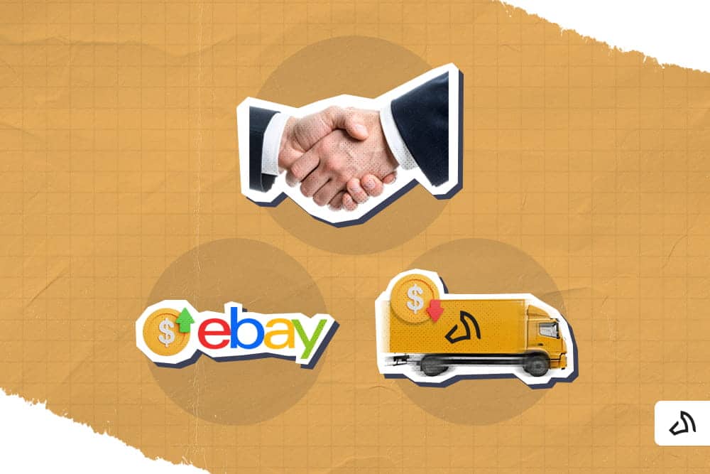 Two hands shaking above the eBay logo and the Stallion truck