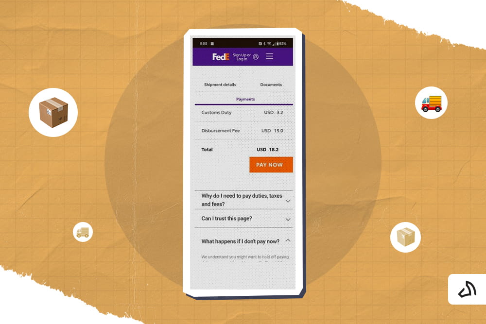 A screenshot of the FedEx portal