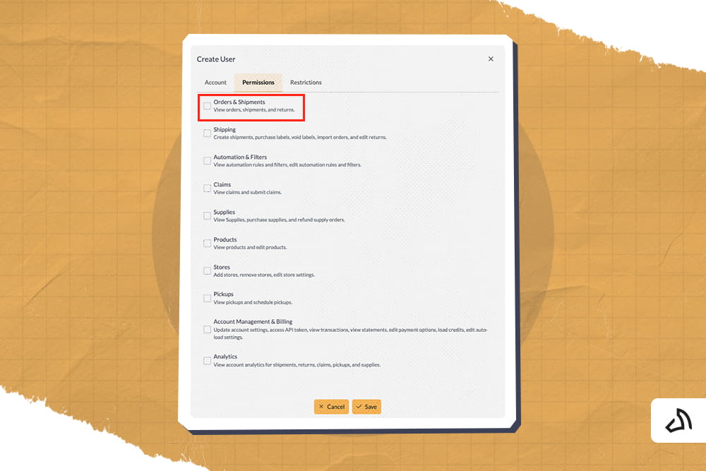 A screenshot of the Stallion dashboard Permissions tab
