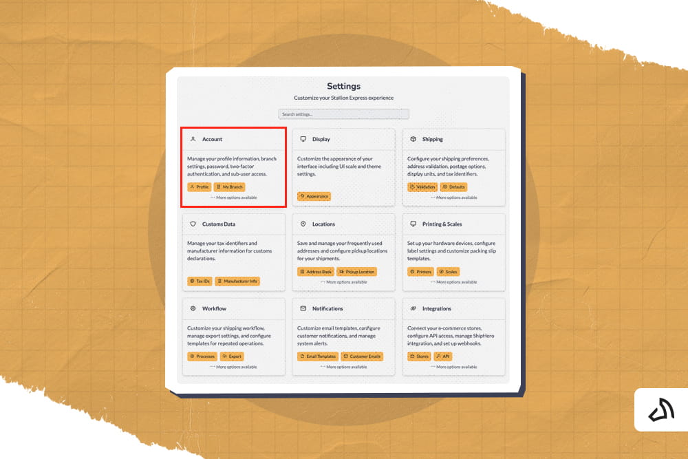 A screenshot of the Stallion dashboard Settings page