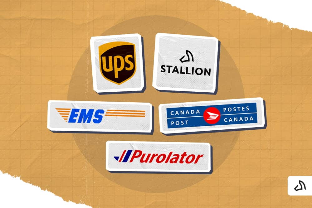 UPS, Stallion, EMS, Canada Post, and Purolator logos